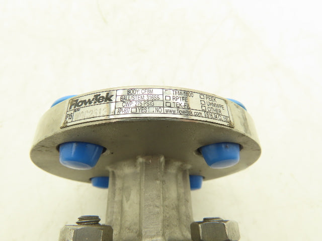 FlowTek F15 3/4" 150 Flanged 2pc Stainless Ball Valve 275psi 316SS/CF8M TFM-1600