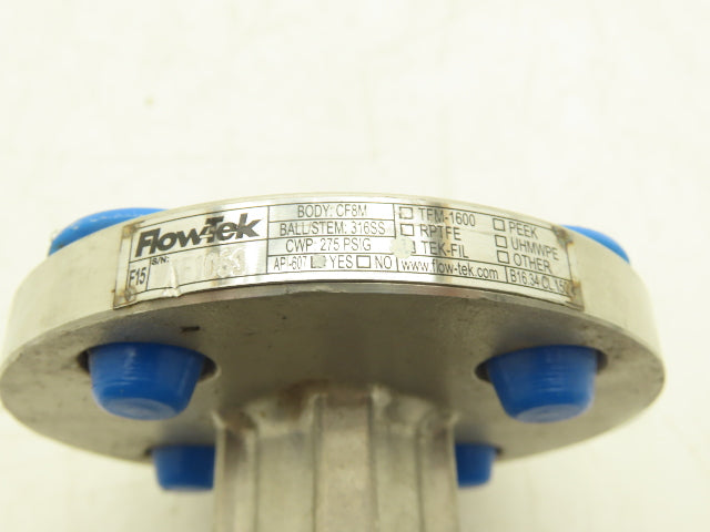 FlowTek F15 3/4" 150 Flanged 2pc Stainless Ball Valve 275psi Tek-Fil API-607