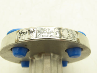 FlowTek F15 3/4" 150 Flanged 2pc Stainless Ball Valve 275psi Tek-Fil API-607