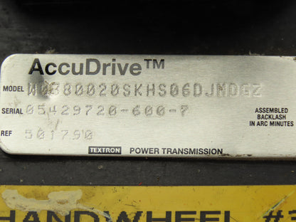 Textron W0380020SKHSO6DJMDGZ AccuDrive Gearbox 20:1 Ratio 87.5rpm RH Output