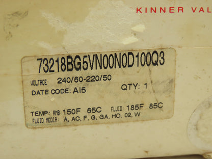 Honeywell Skinner Solenoid Valve Two Way Coil Voltage 240VAC 3/4" NPT 5-150 PSI