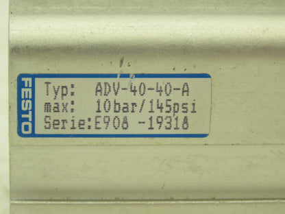 Festo ADV-40-40-A Pneumatic Air Cylinder 40mm Bore 40mm Stroke Double Acting