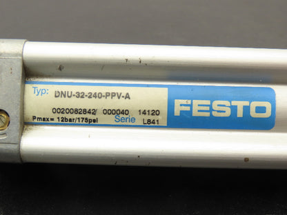 Festo DNU-32-240-PPV-A Pneumatic Air Cylinder 32mm Bore 240mm Stroke 175psi