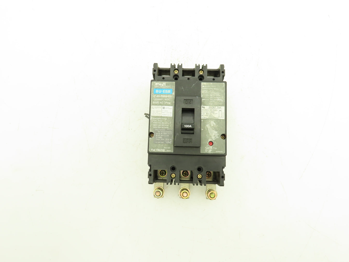 Fuji Electric BU-ESB3100 Circuit Breaker 100A 600V 3 Pole Shunt Trip