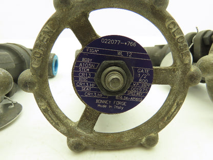 Bonney Forge Gate Valve 1/2" Socket Weld & 1/2" NPT Class 800 Lot of 5