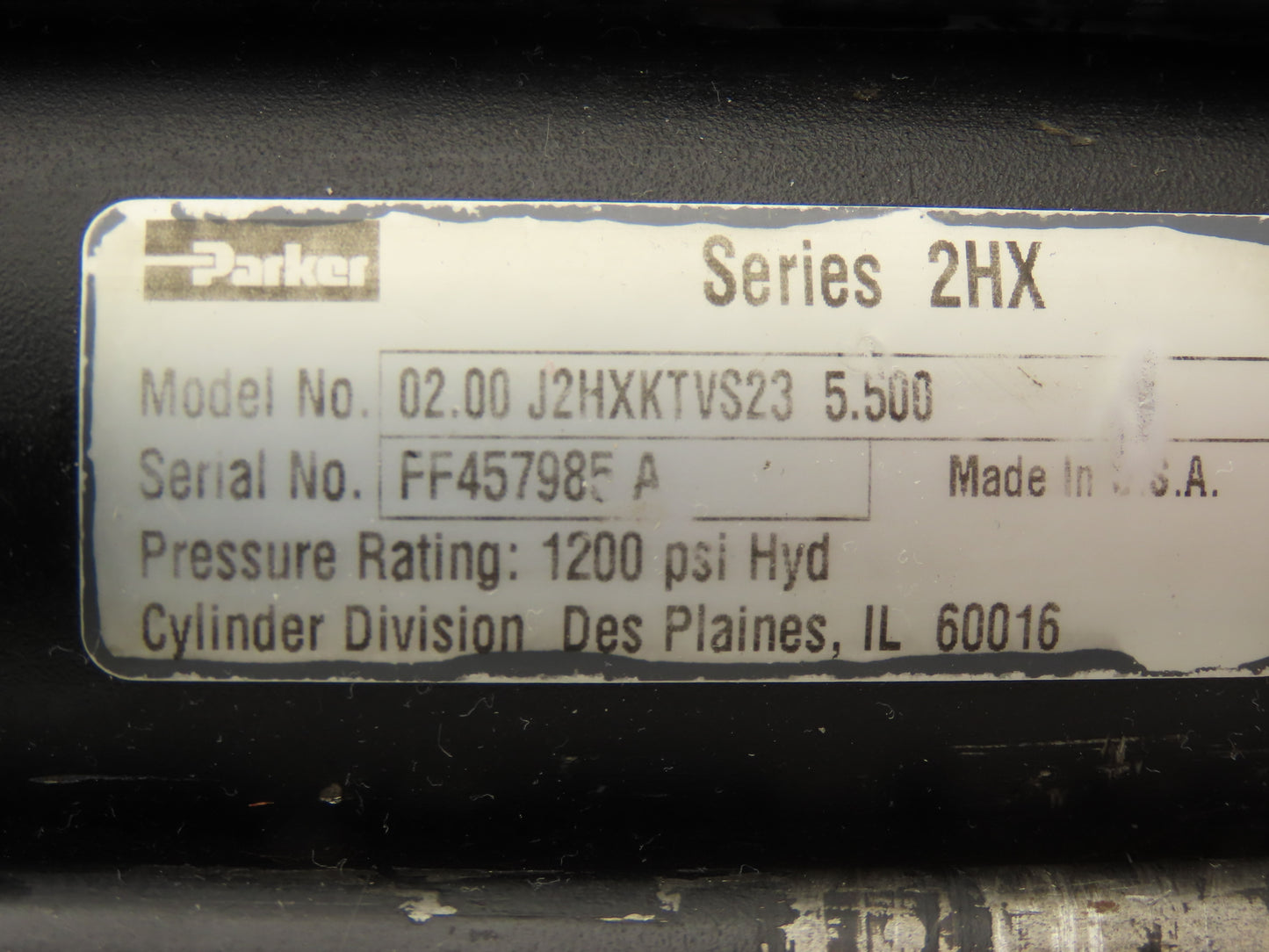 Parker 2HX Series Hydraulic Cylinder 2" Bore 5.5" Stroke 1200 PSI Flange Mt