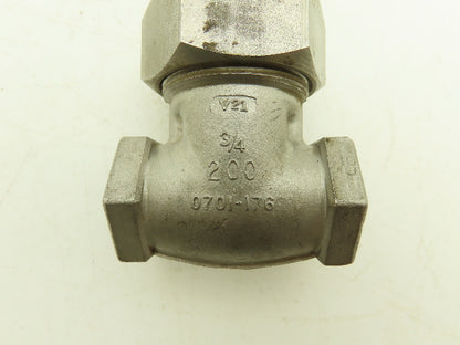 Ladish 0701-176 Gate Valve 3/4" Stainless Steel