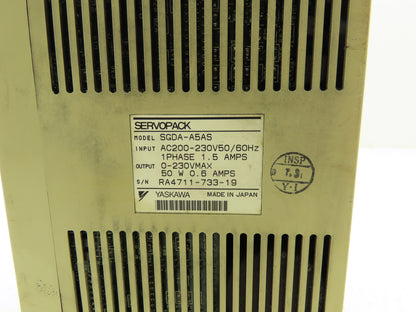 Yaskawa SGDA-A5AS AC Servopack 230V 50W Servo Drive Power Module