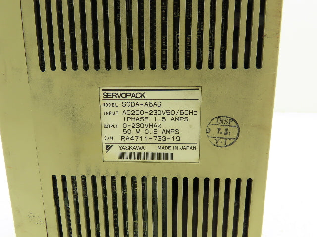 Yaskawa SGDA-A5AS AC Servopack 230V 50W Servo Drive Power Module
