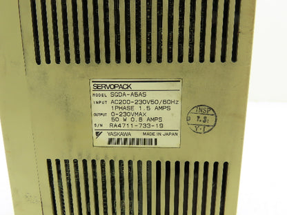 Yaskawa SGDA-A5AS AC Servopack 230V 50W Servo Drive Power Module