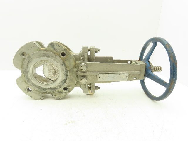 Fabri-Valve C37 3" Stainless Knife Gate Valve V-Port Rising Stem Metal Seat