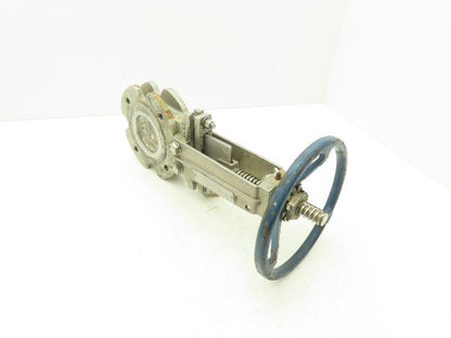 Fabri-Valve C37 3" Stainless Knife Gate Valve V-Port Rising Stem Metal Seat