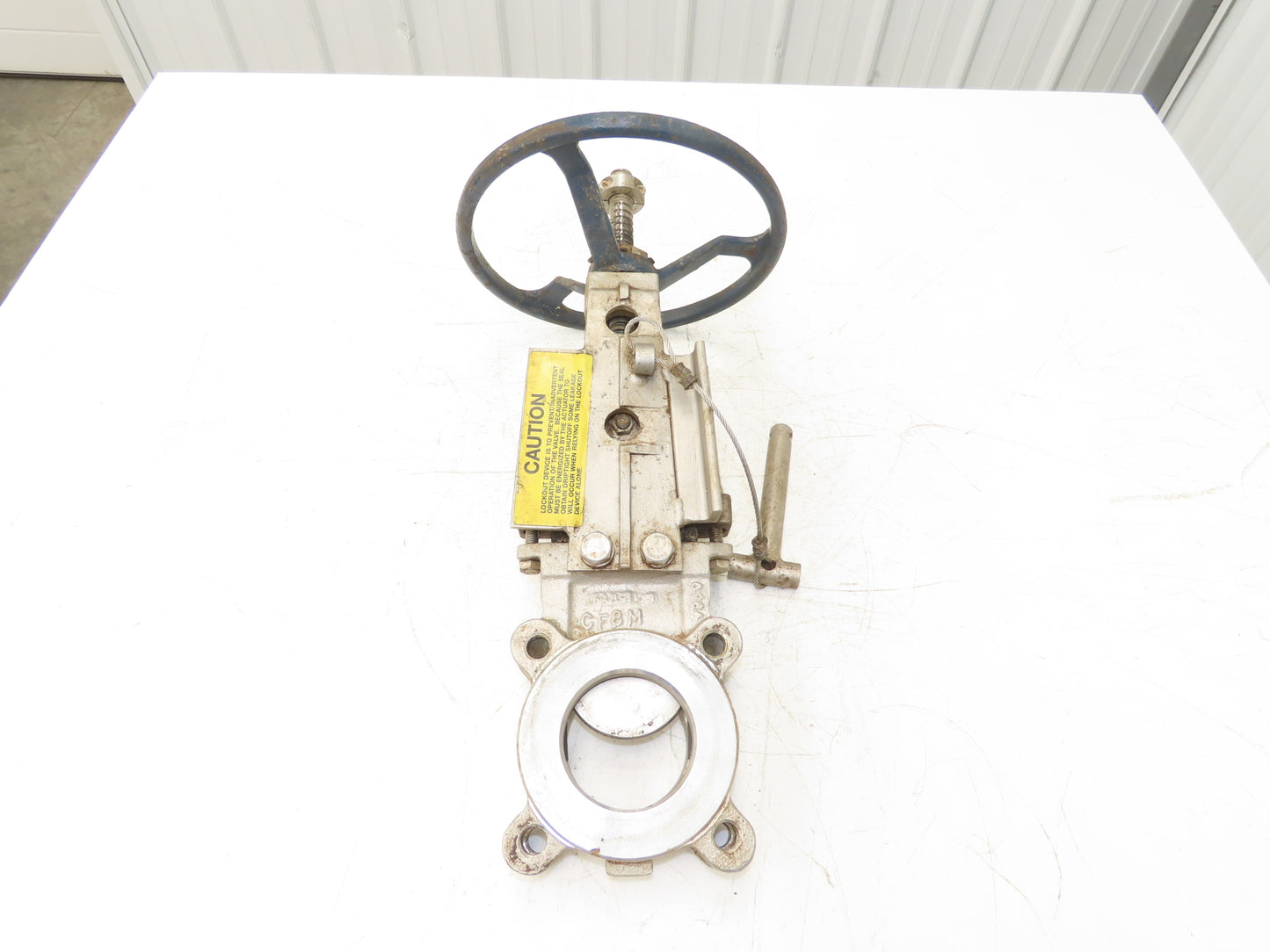 Fabri-Valve C67 3" Stainless Knife Gate Valve Lockout Pin Lug Style *Bad Seal*