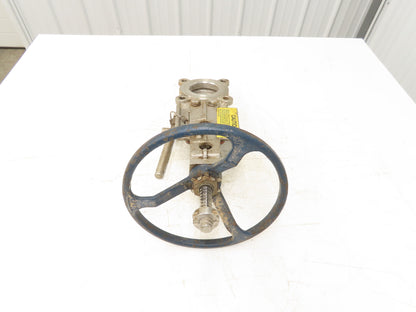 Fabri-Valve C67 3" Stainless Knife Gate Valve Lockout Pin Lug Style *Bad Seal*