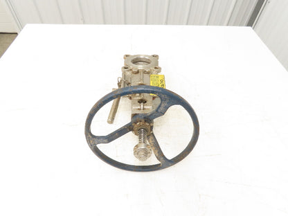 Fabri-Valve C67 3" Stainless Knife Gate Valve Lockout Pin Lug Style *Bad Seal*