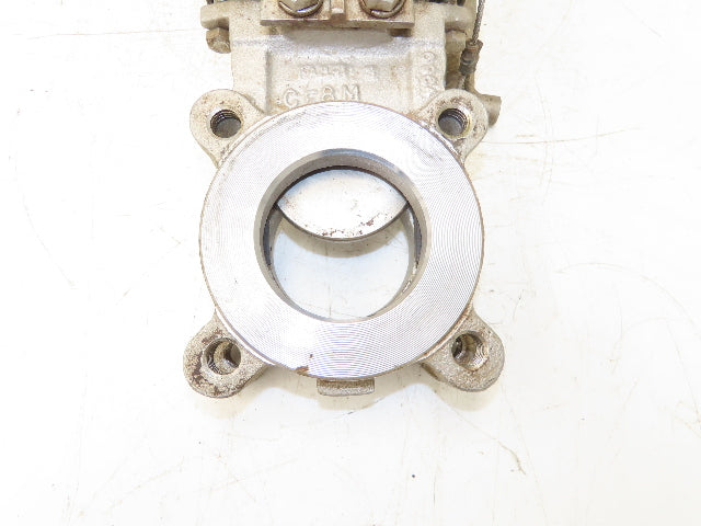 Fabri-Valve C67 3" Stainless Knife Gate Valve Lockout Pin Lug Style *Bad Seal*