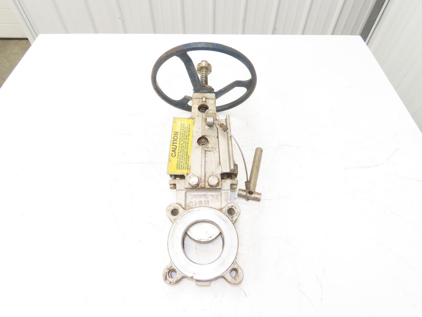 Fabri-Valve C67 3" Stainless Knife Gate Valve Lockout Pin Lug Style *Bad Seal*