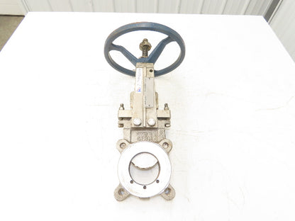 ITT Fabri-Valve C67 3" Stainless Knife Gate Valve Lug Style Rubber Seat