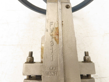 ITT Fabri-Valve C67 3" Stainless Knife Gate Valve Lug Style Rubber Seat