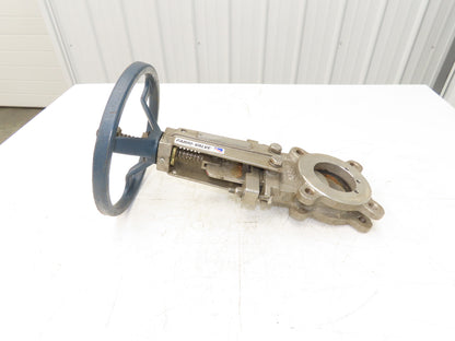 ITT Fabri-Valve C67 3" Stainless Knife Gate Valve Lug Style Rubber Seat