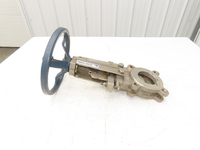 ITT Fabri-Valve C67 3" Stainless Knife Gate Valve Lug Style Rubber Seat