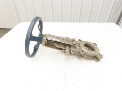 ITT Fabri-Valve C67 3" Stainless Knife Gate Valve Lug Style Rubber Seat