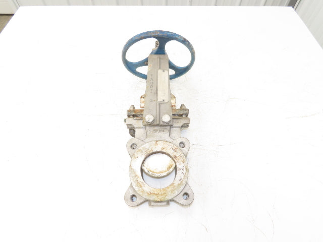 ITT Fabri-Valve C37 S316 3" Stainless Knife Gate Valve Lug Style Metal Seat