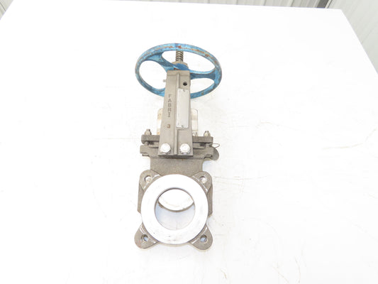 ITT Fabri-Valve C37 316 3" Stainless Knife Gate Valve Lug Style Metal Seat