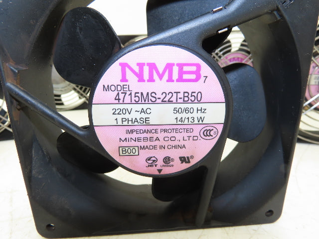 NMB 4715MS-22T-B50 Fan 220VAC 1Ph 14/13W 4.5" 50/60Hz Lot of 8