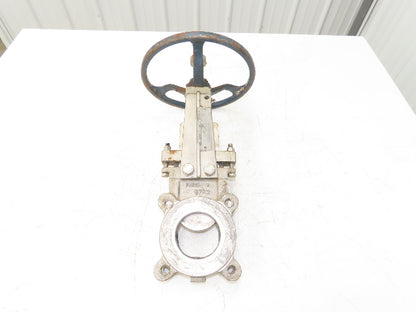 ITT Fabri-Valve 67 S316 3" Stainless Knife Gate Valve Lug Style Rubber Seat