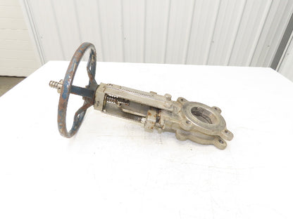 ITT Fabri-Valve 67 S316 3" Stainless Knife Gate Valve Lug Style Rubber Seat