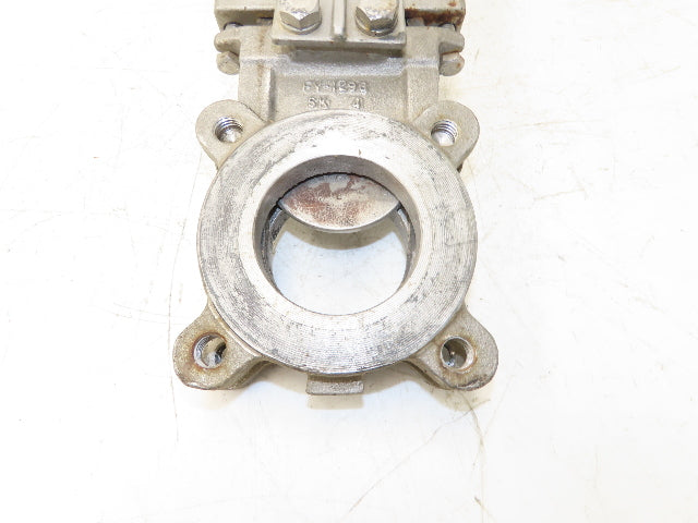 ITT Fabri-Valve 67 S316 3" Stainless Knife Gate Valve Lug Style Rubber Seat