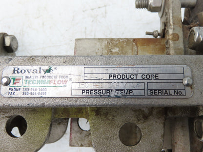 Rovalve TechnaFlow S17-D 3" Stainless Knife Gate Valve Lug Style Rubber Seat