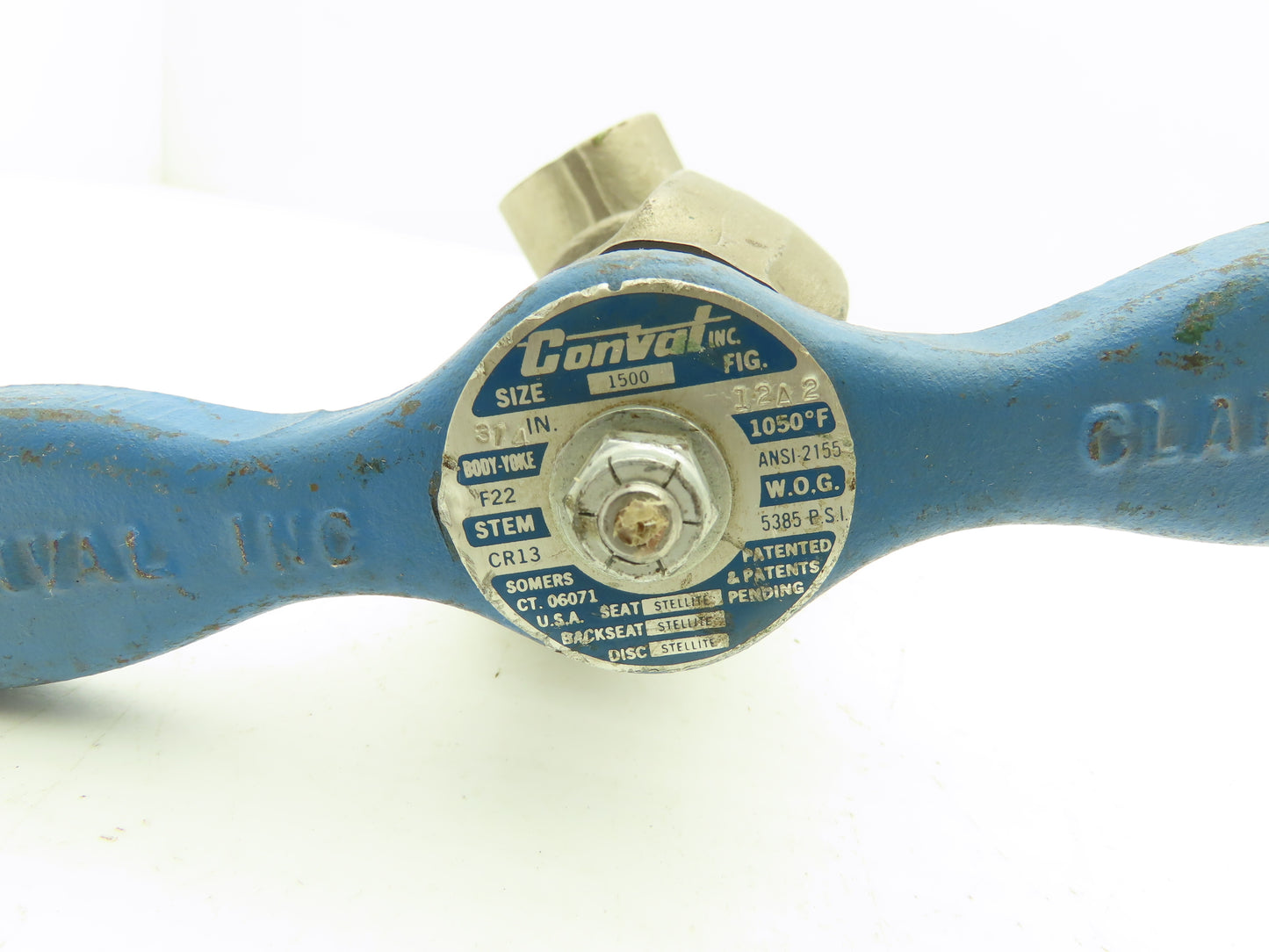 Conval Globe Valve Clampseal Angle Pattern Stop 3/4" Socket Weld 1500psi