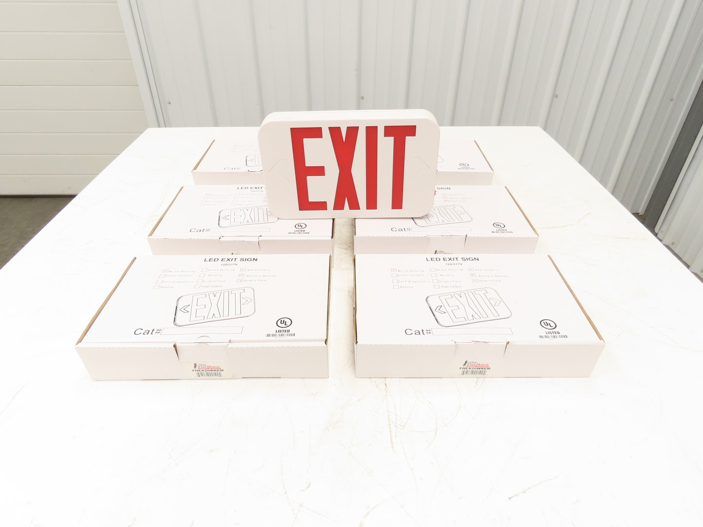 Fulham Firehorse LED Emergency Exit Sign Lighting Red Letters Nicd Lot of 6