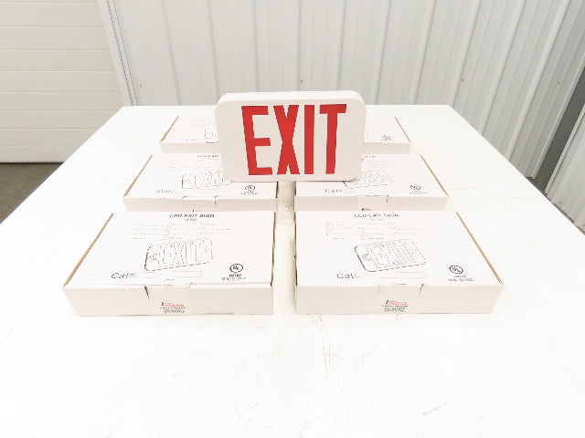 Fulham Firehorse LED Emergency Exit Sign Lighting Red Letters Nicd Lot of 6