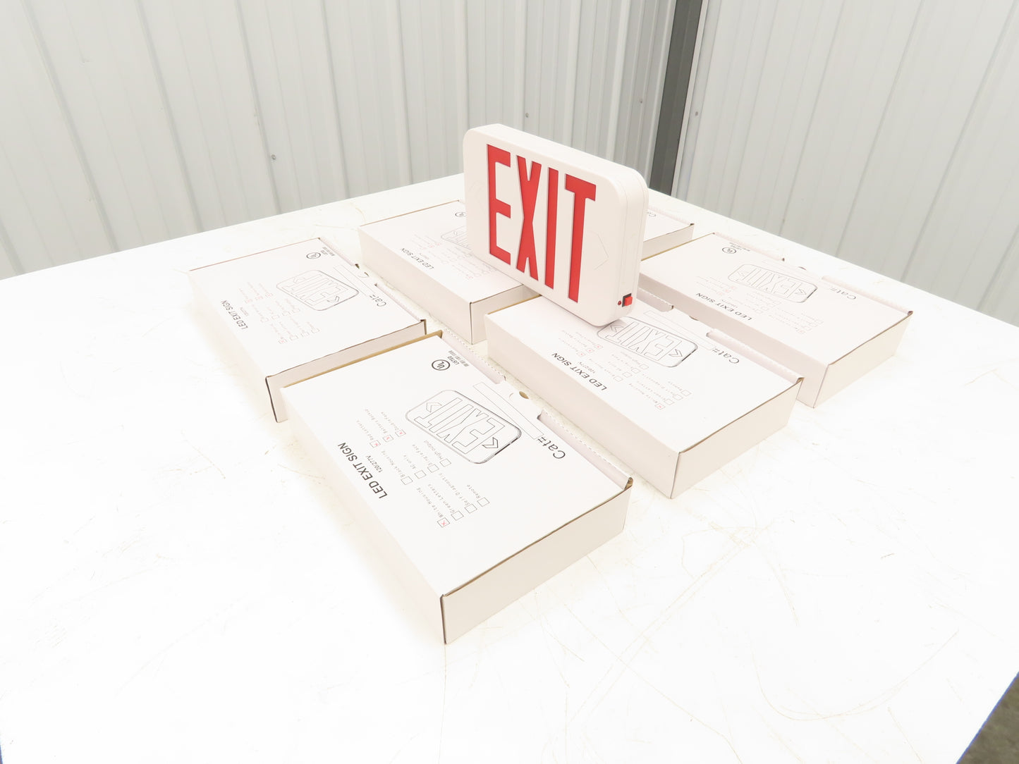 Fulham Firehorse LED Emergency Exit Sign Lighting Red Letters Nicd Lot of 6