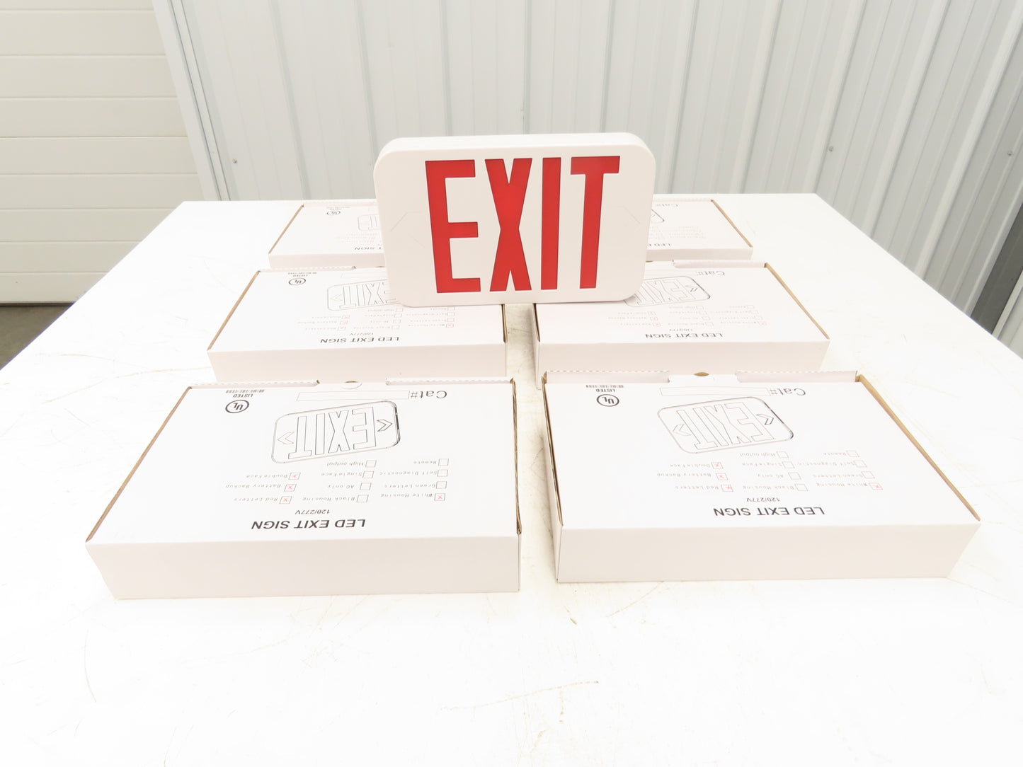 Fulham Firehorse LED Emergency Exit Sign Lighting Red Letters Nicd Lot of 6