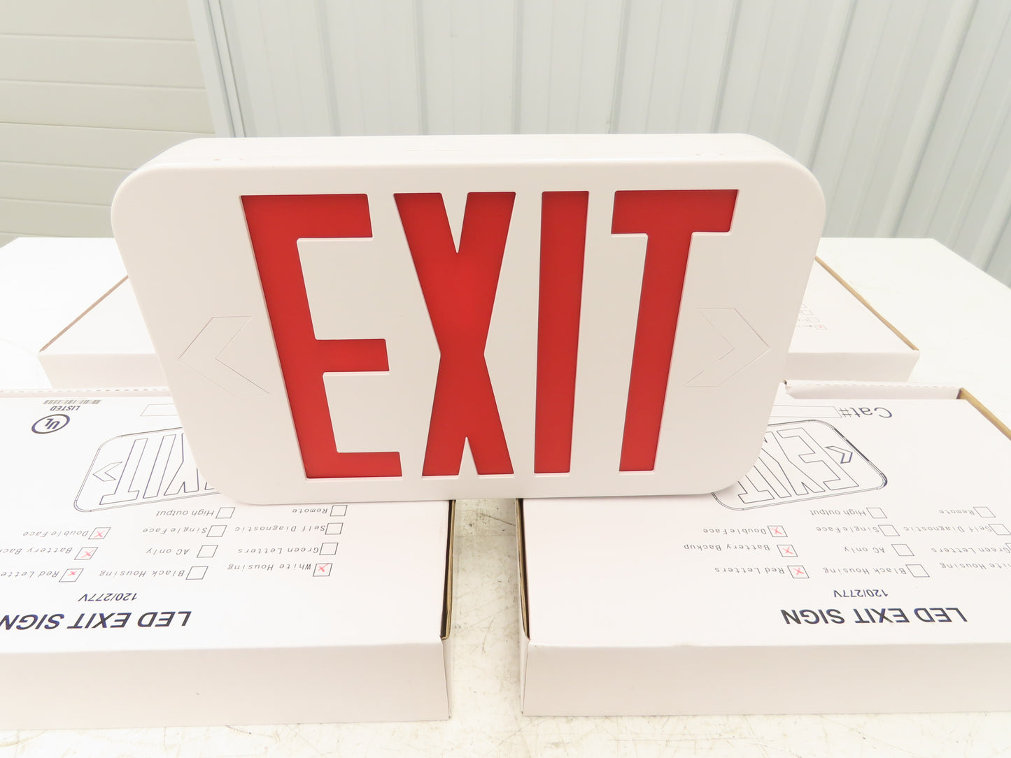 Fulham Firehorse LED Emergency Exit Sign Lighting Red Letters Nicd Lot of 6