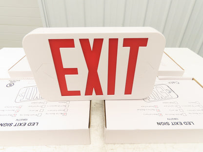 Fulham Firehorse LED Emergency Exit Sign Lighting Red Letters Nicd Lot of 6