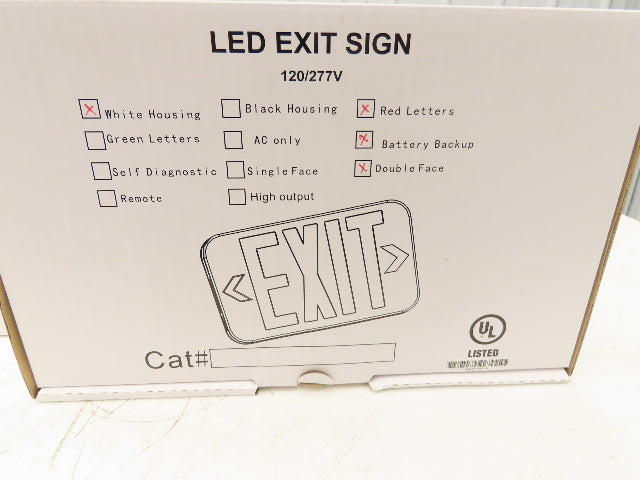 Fulham Firehorse LED Emergency Exit Sign Lighting Red Letters Nicd Lot of 6