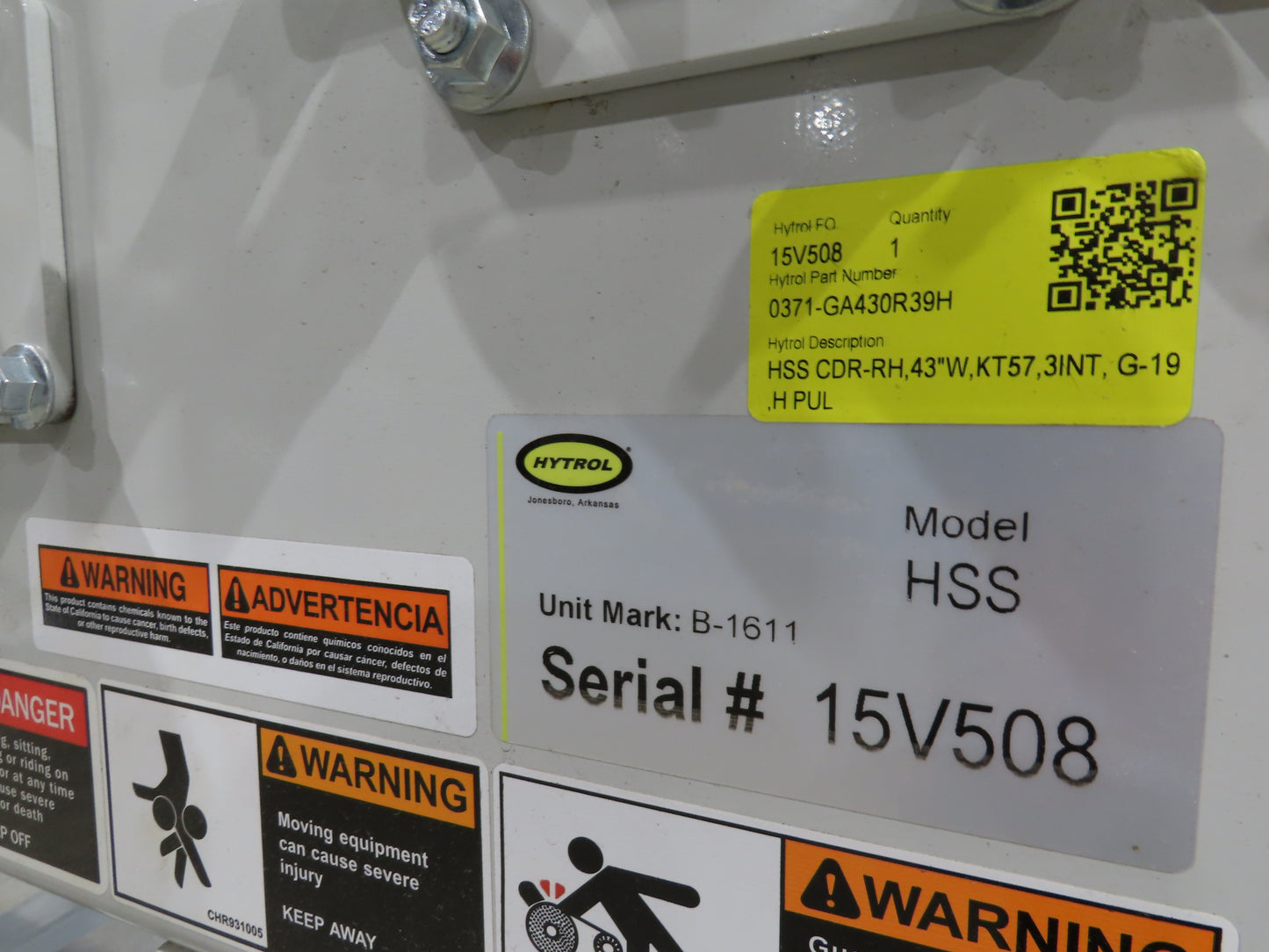 Hytrol HSS 43"x 23 9"' Slider Bed Belt Conveyor 3Hp 3PH Center Drive 165fpm