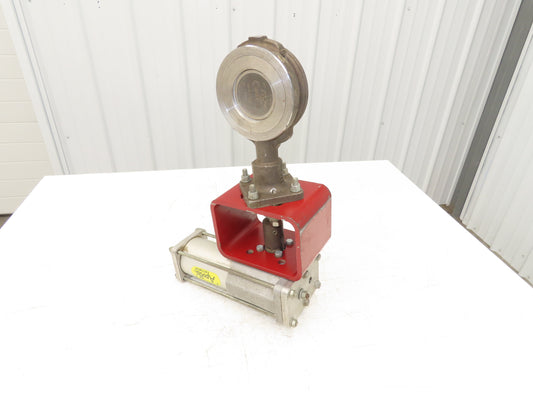 ITT Grinnell Stainless Butterfly Valve 3" Wafer Sphere w/Apollo BVA3 Actuator