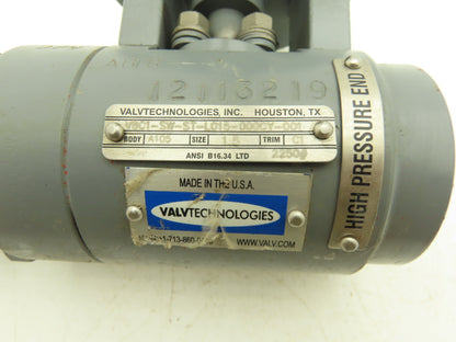 Valvtechnologies V8C1-SW-ST-L015-000CY-001 Ball Valve 1-1/2" Socket Weld