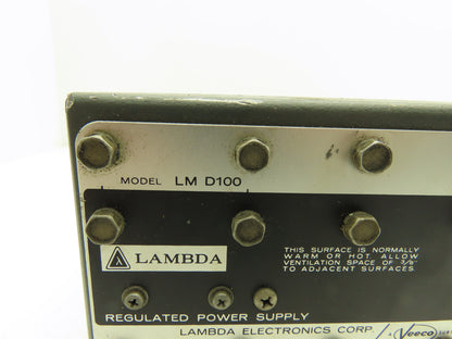 Lambda LM D100 Regulated Power Supply 120V AC Input Veeco