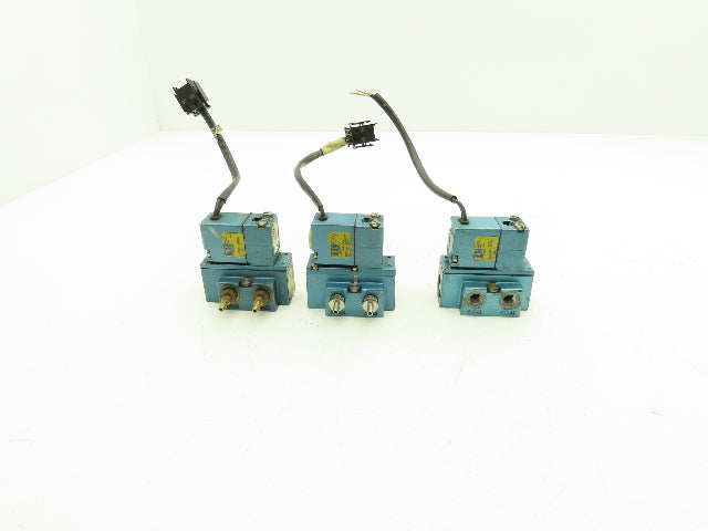 Mac 911A-PP-611BA Pneumatic Solenoid Valve 4/2-way 24VDC 1/8" NPT Lot of 3