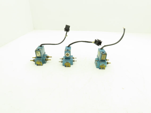 Mac 911A-PP-611BA Pneumatic Solenoid Valve 4/2-way 24VDC 1/8" NPT Lot of 3