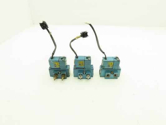 Mac 911A-PP-611BA Pneumatic Solenoid Valve 4/2-way 24VDC 1/8" NPT Lot of 3