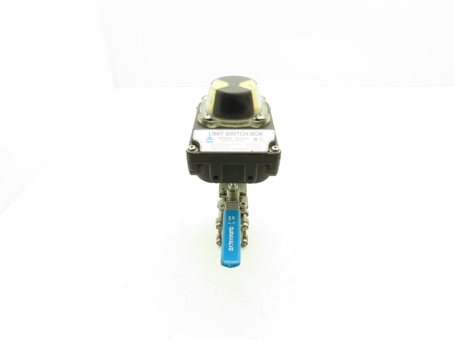 DuraValve DM340 3/4" Manual Ball Valve With Limit Switch On/Off Indicator Box