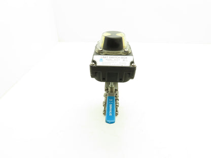 DuraValve DM340 3/4" Manual Ball Valve With Limit Switch On/Off Indicator Box